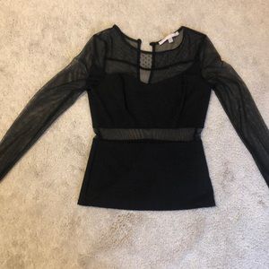 Sexy black long sleeve going out top